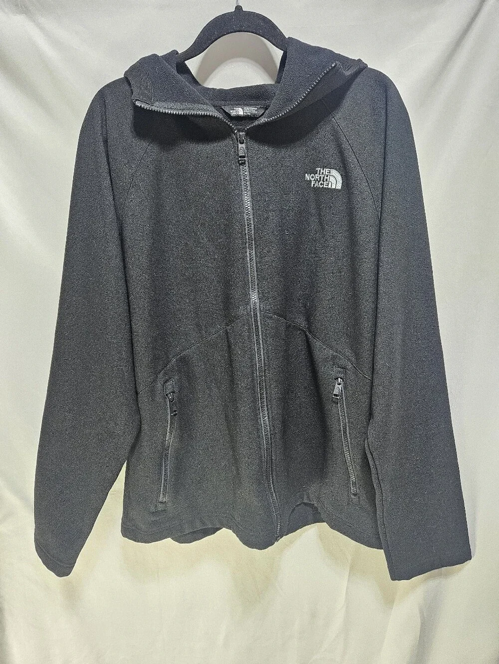 The North Face XL Black Fleece Jacket Full Zip Hooded Soft Shell Men's